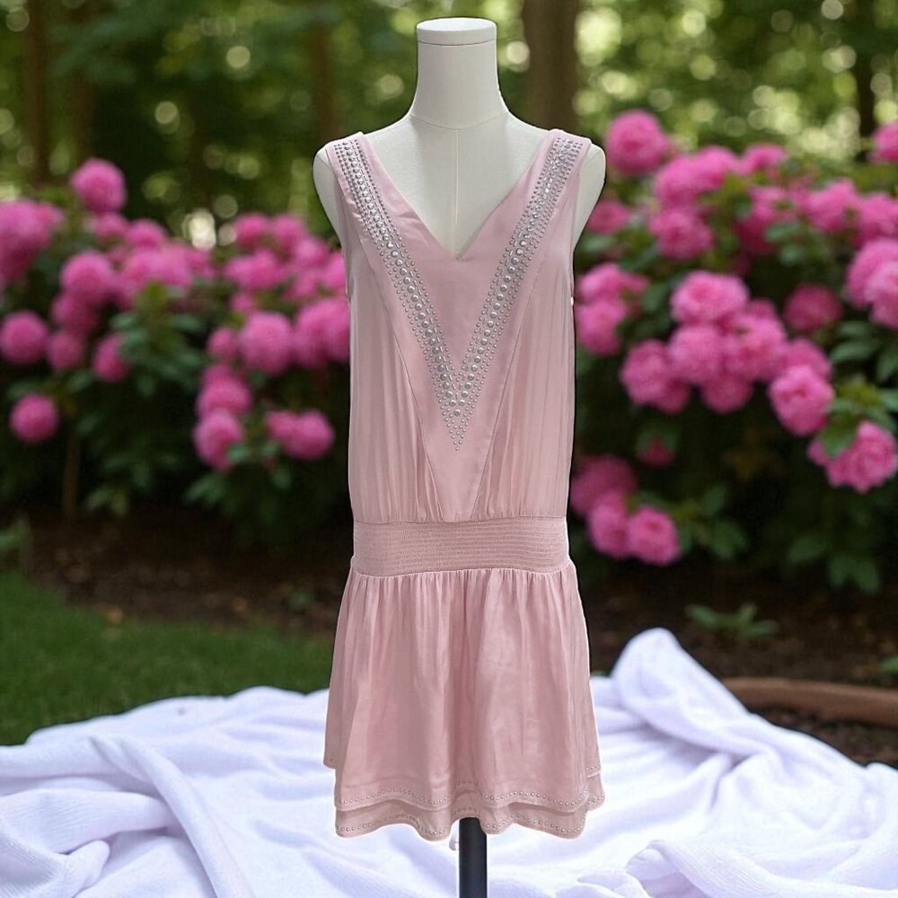 White House Black Market Pink Romper XS Coquette Summer Festival Resort Feminine